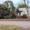 Varios daños fueron registrados como consecuencia del fuerte temporal de lluvia y viento que azotó parte de Cerro Largo durante esta madrugada