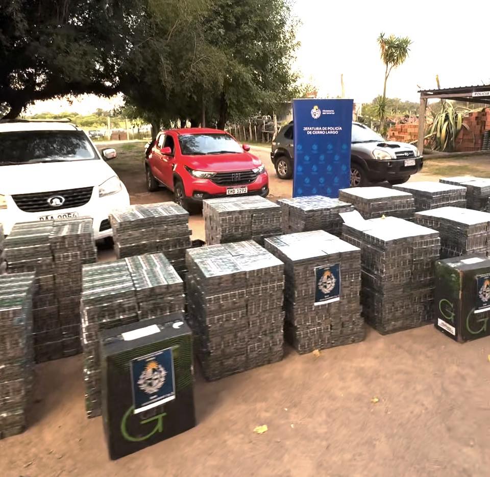 Millonaria incautación de cigarrillos de contrabando realizó la Policía de Cerro Largo