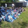 Alumnos de la Escuela Nº 87 fueron parte de la pintura del mural que recoge la historia de las lavanderas del Parque Zorrilla de San Martín